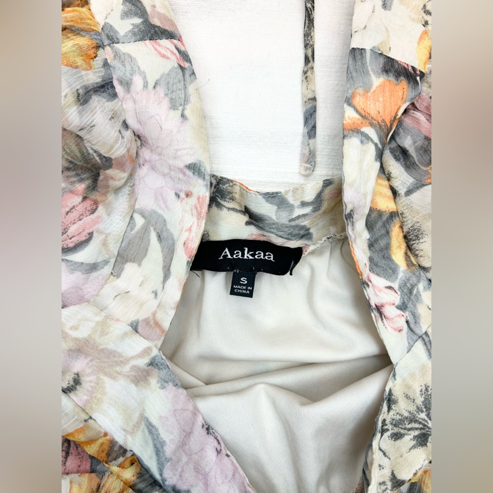 Aakaa Boho Floral Print Women's Mini Dress - Picture 6 of 13